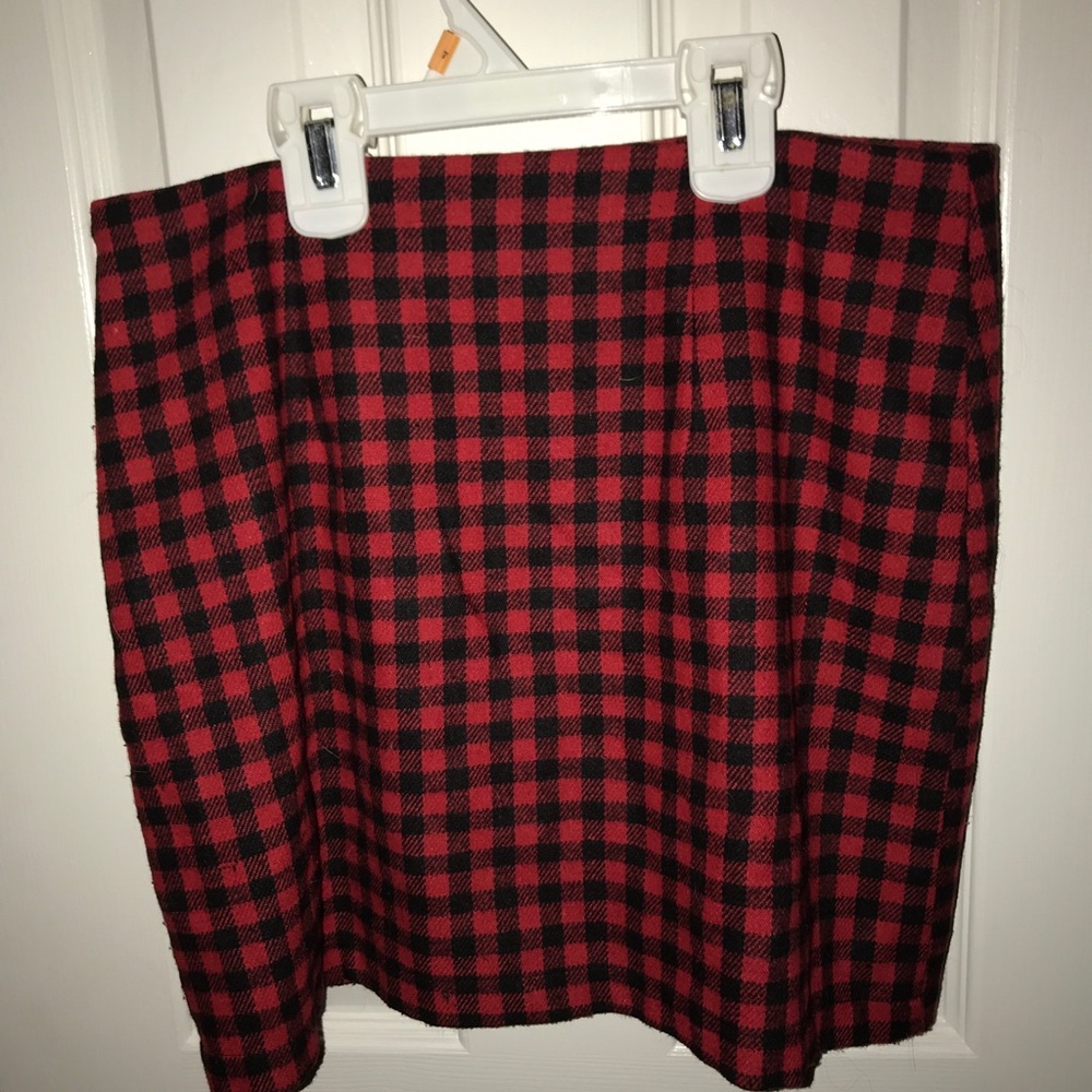 Red checkered mini skirt